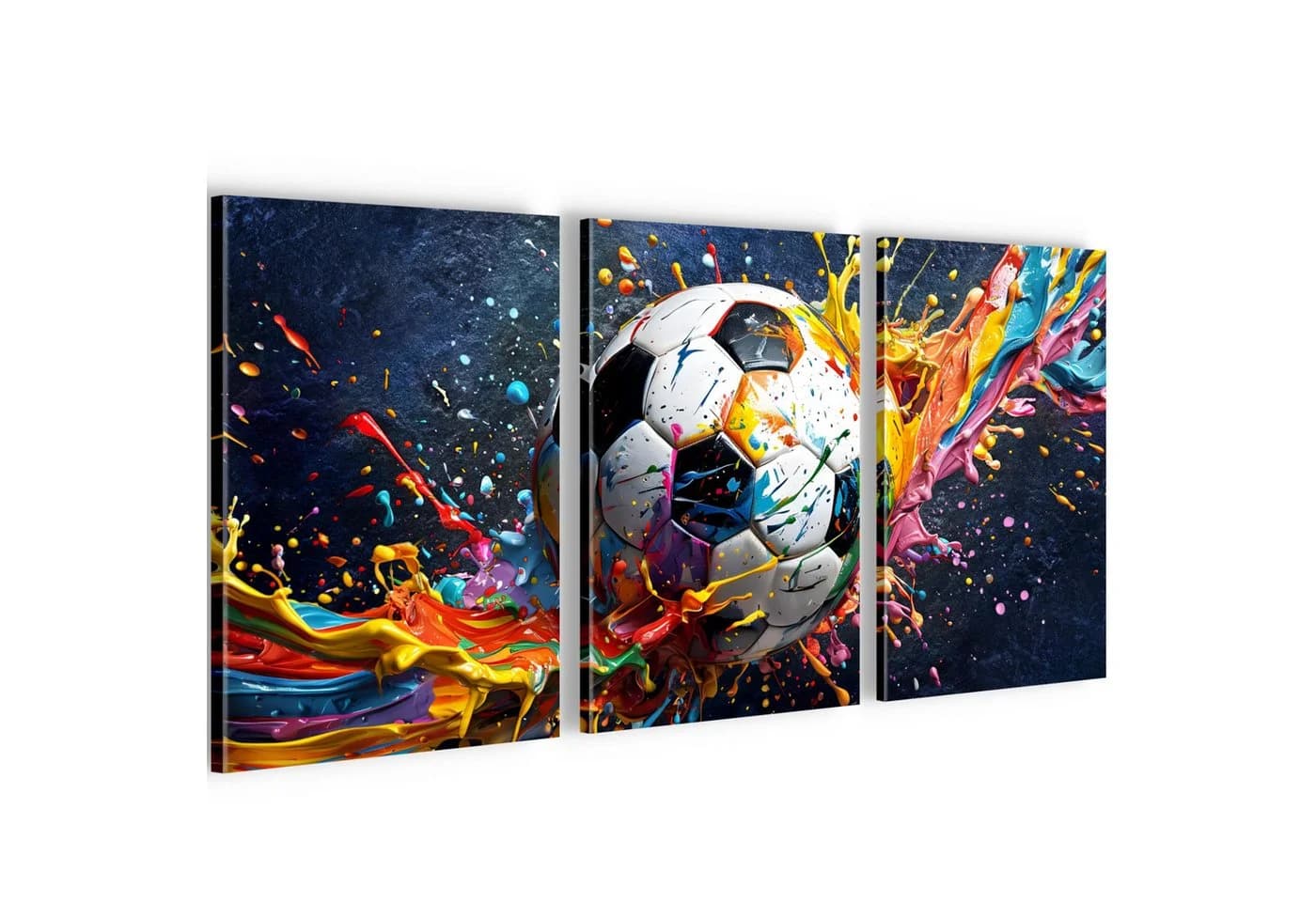 Runa Art Wandbild 3er-Set Graffiti Fußball Vlies-Leinwand - Bild 2