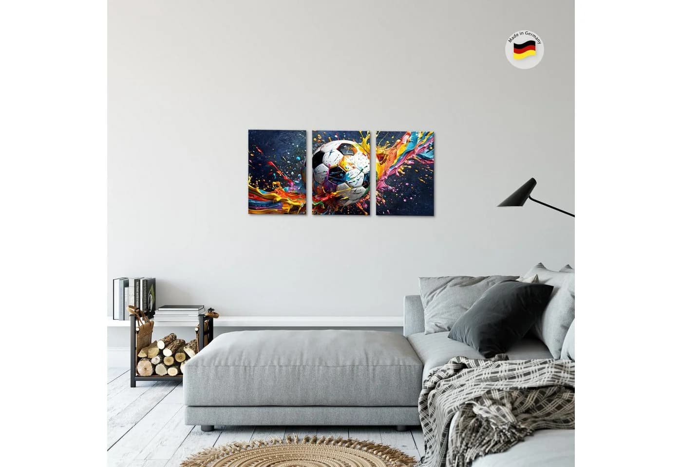 Runa Art Wandbild 3er-Set Graffiti Fußball Vlies-Leinwand - Bild 3