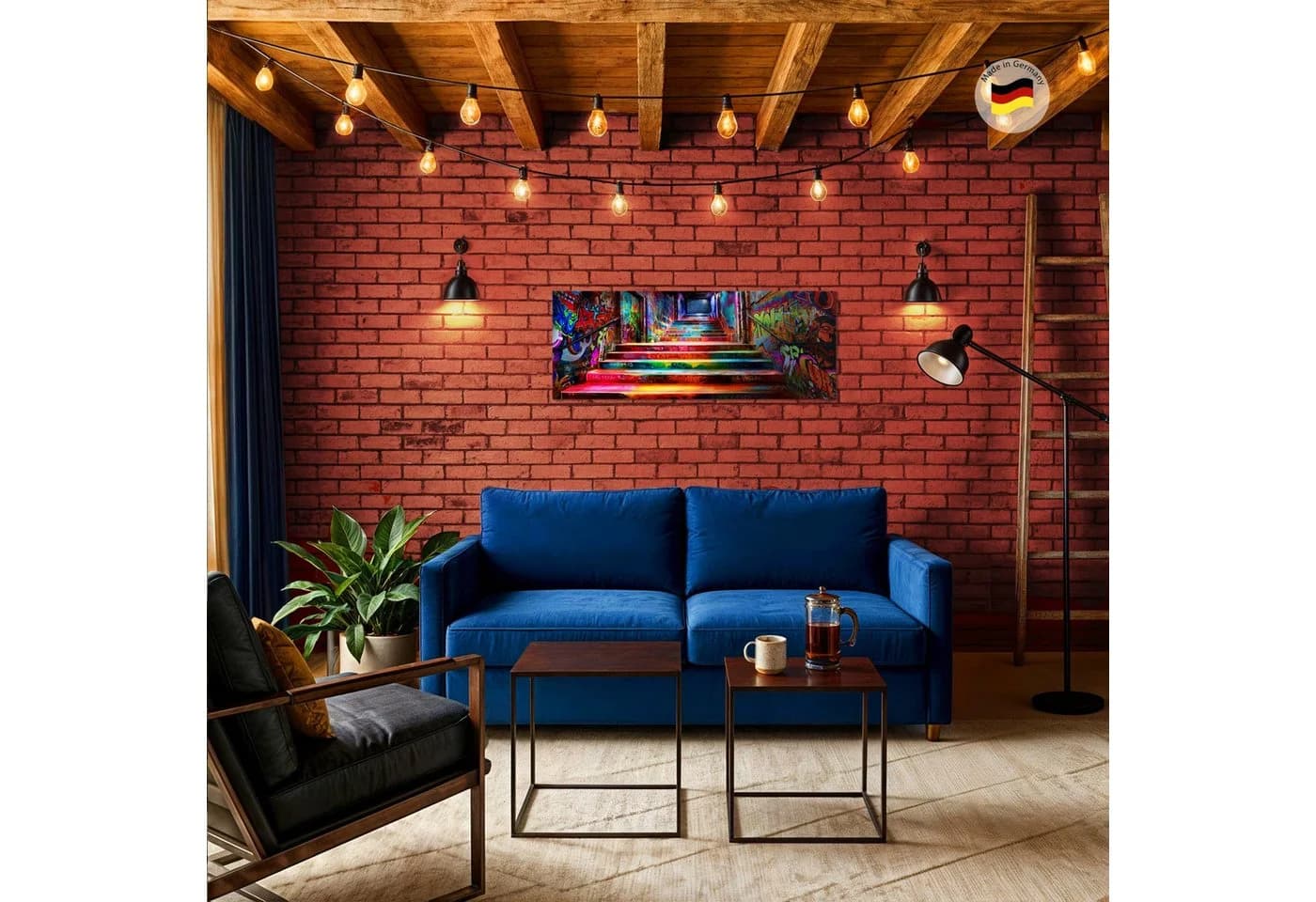 Runa Art XXL-Wandbild Street Art Treppen Graffiti - Bild 4