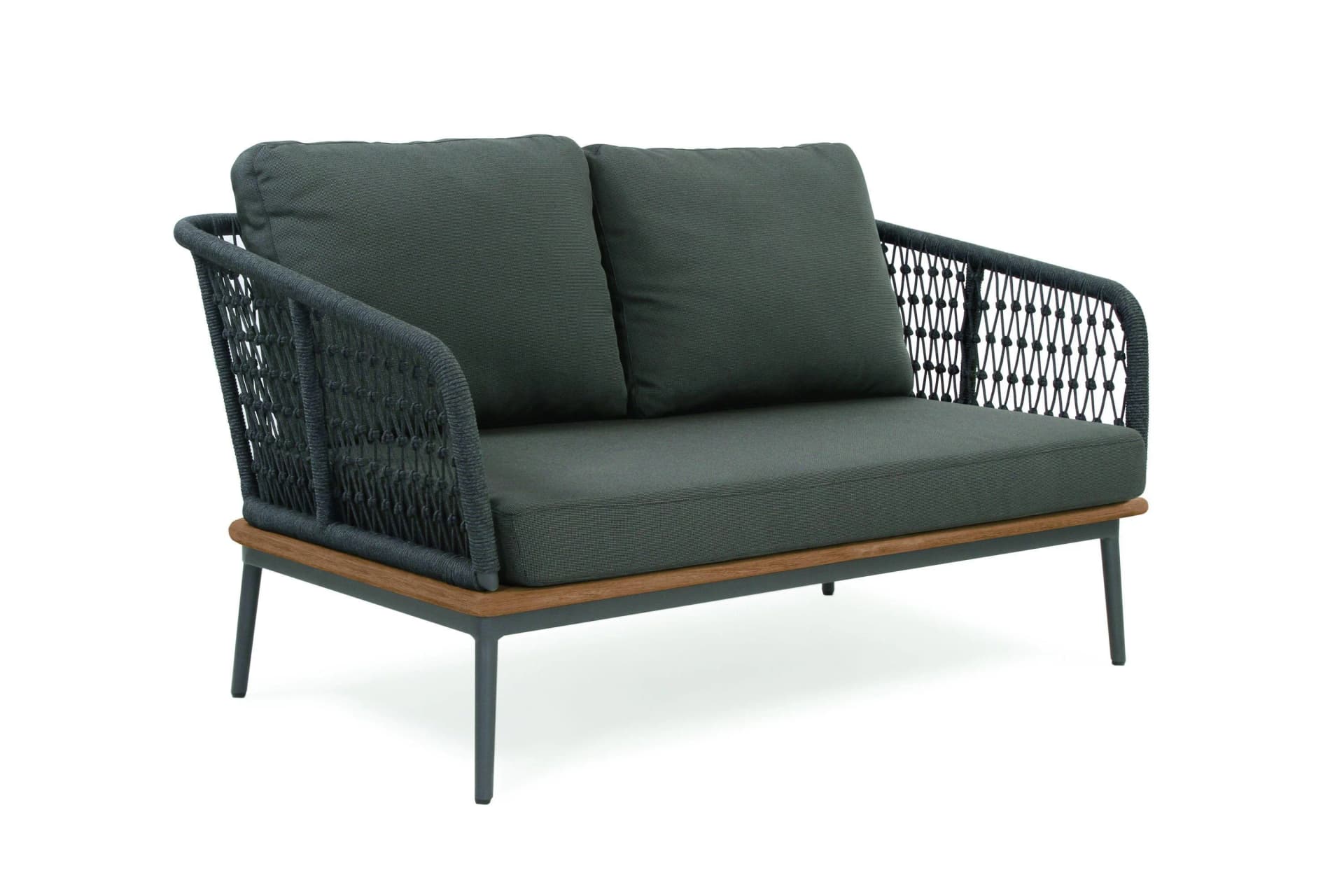 Gartensofa 2-Sitzer Freeport Teakholz Praia Charcoal