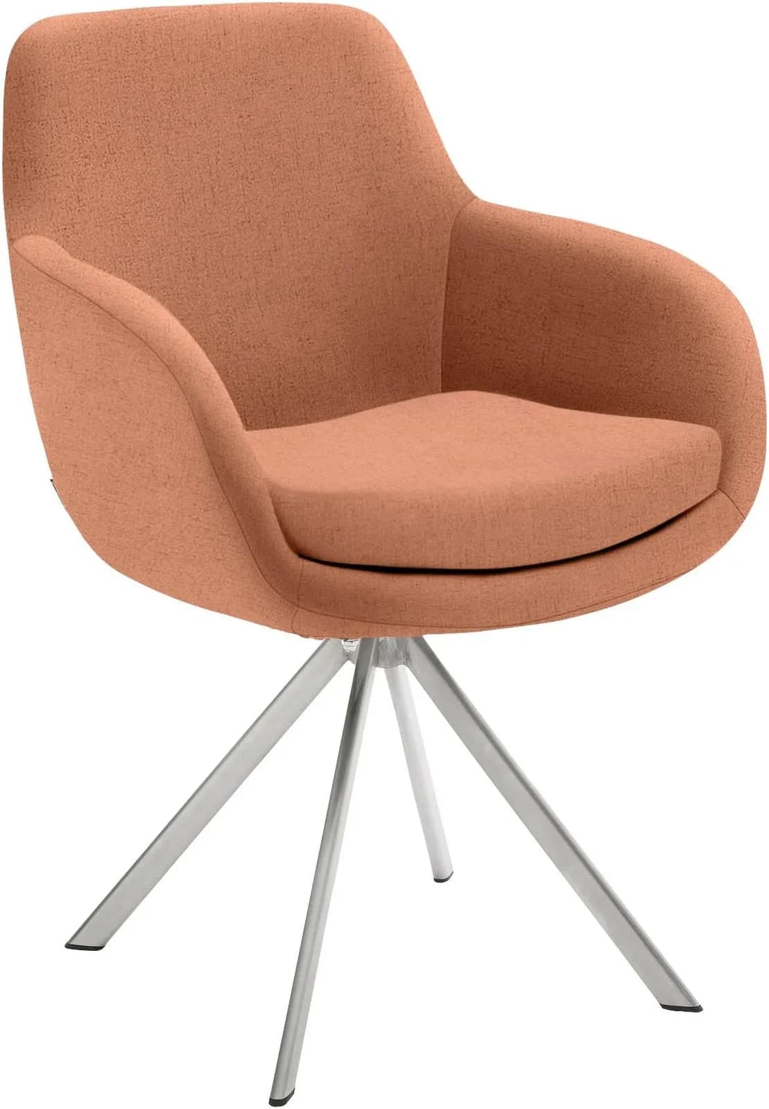 Musterring Tavia Esszimmerstuhl Orange mit Edelstahl Gestell