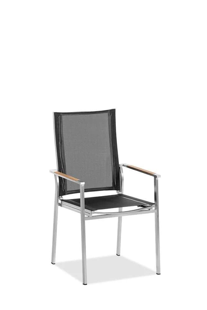 Gartenstuhl SCALEA FLEX Niehoff mit Teakholz Armlehnen