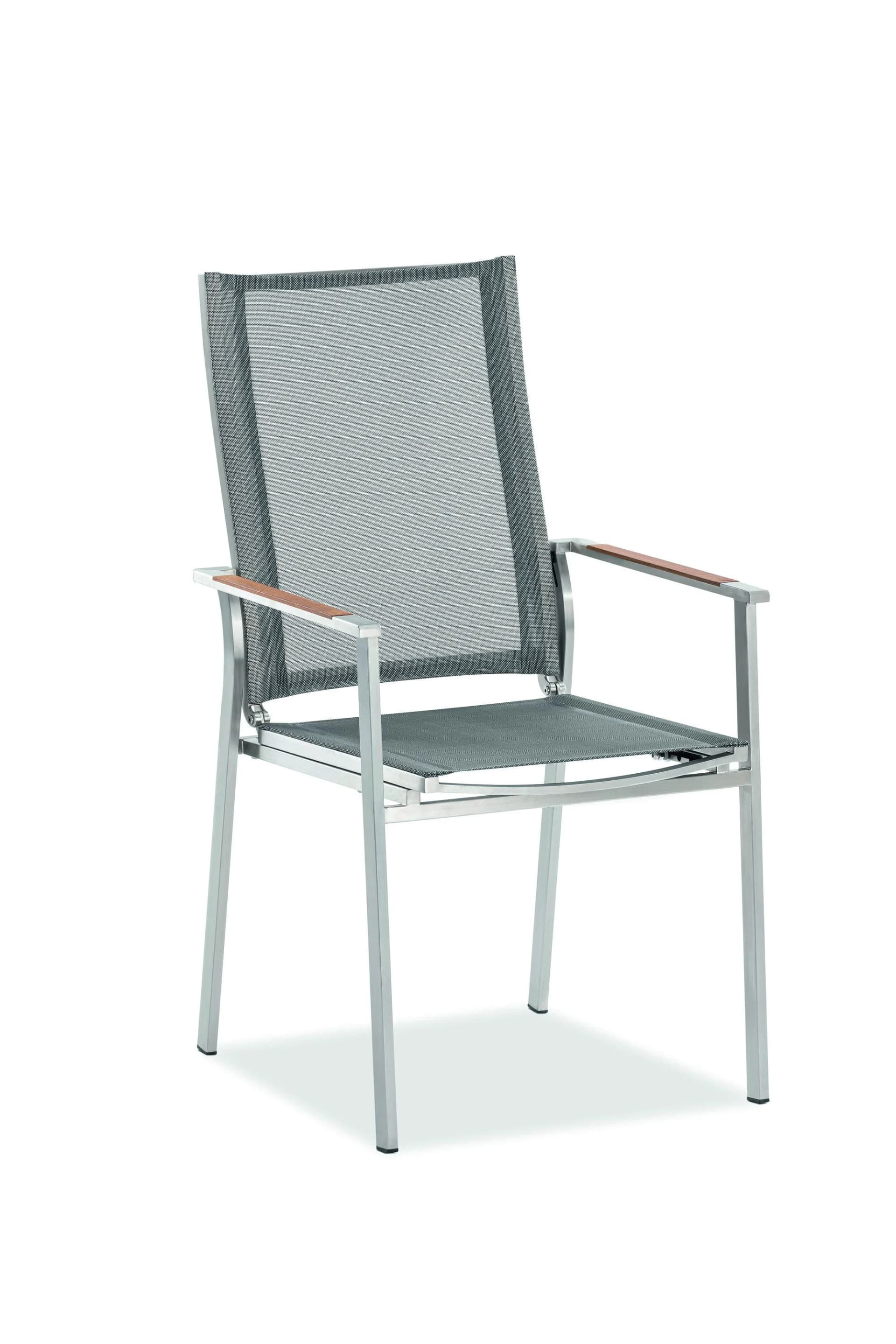Niehoff Gartenstuhl SCALEA Flex Grau Edelstahl Teak