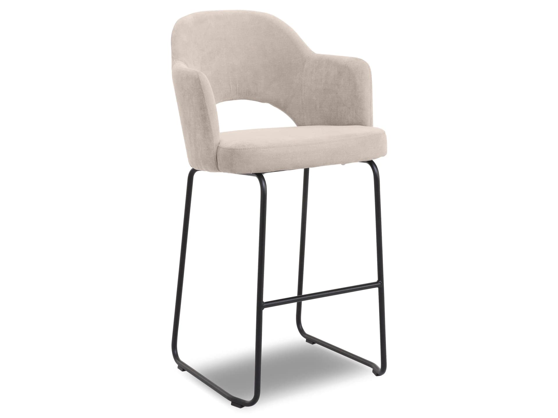 Barhocker SANSIBAR TINNUM Schwarz Stoff Matrix