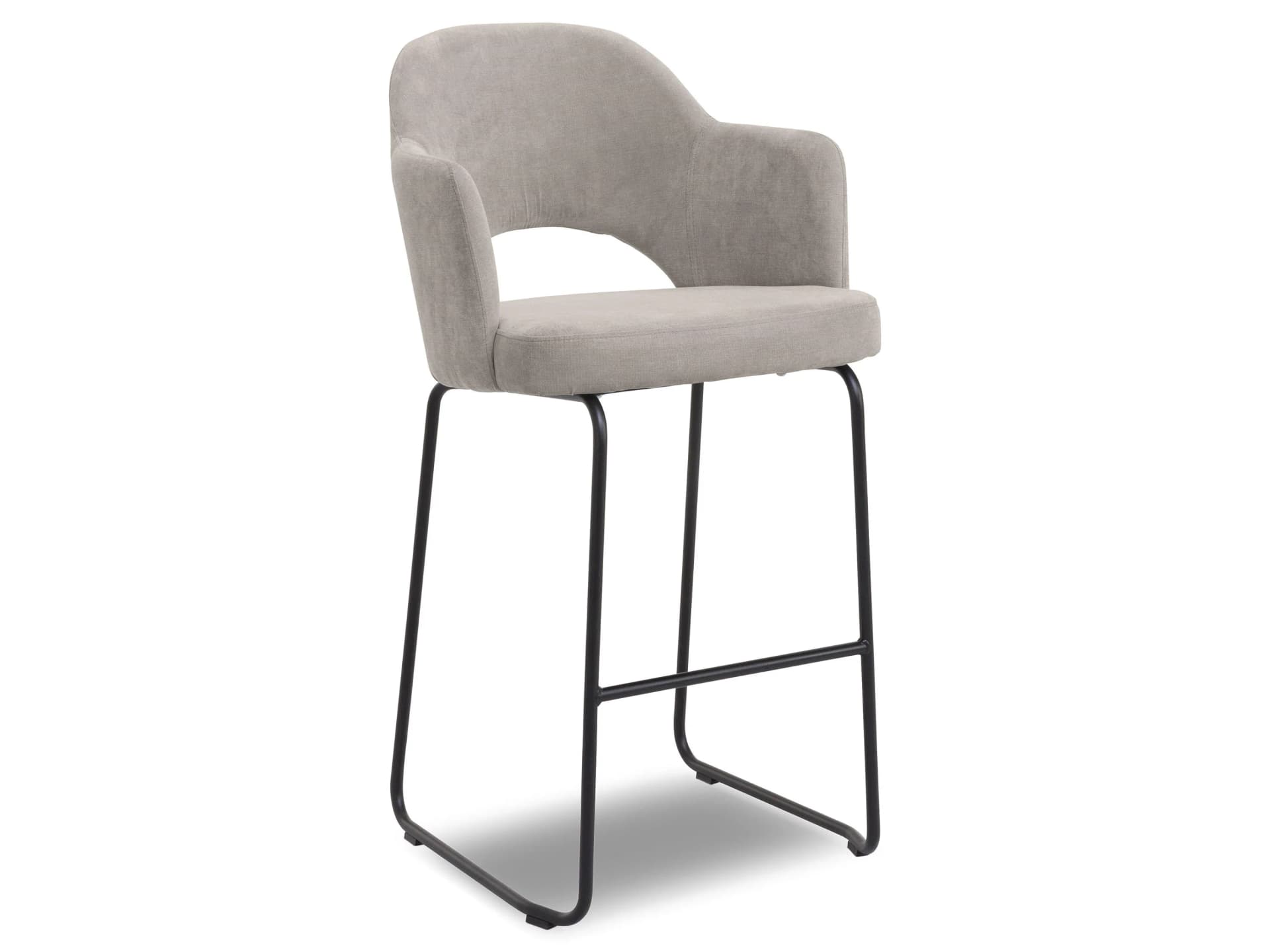 Barhocker SANSIBAR TINNUM Schwarz Stoff Matrix