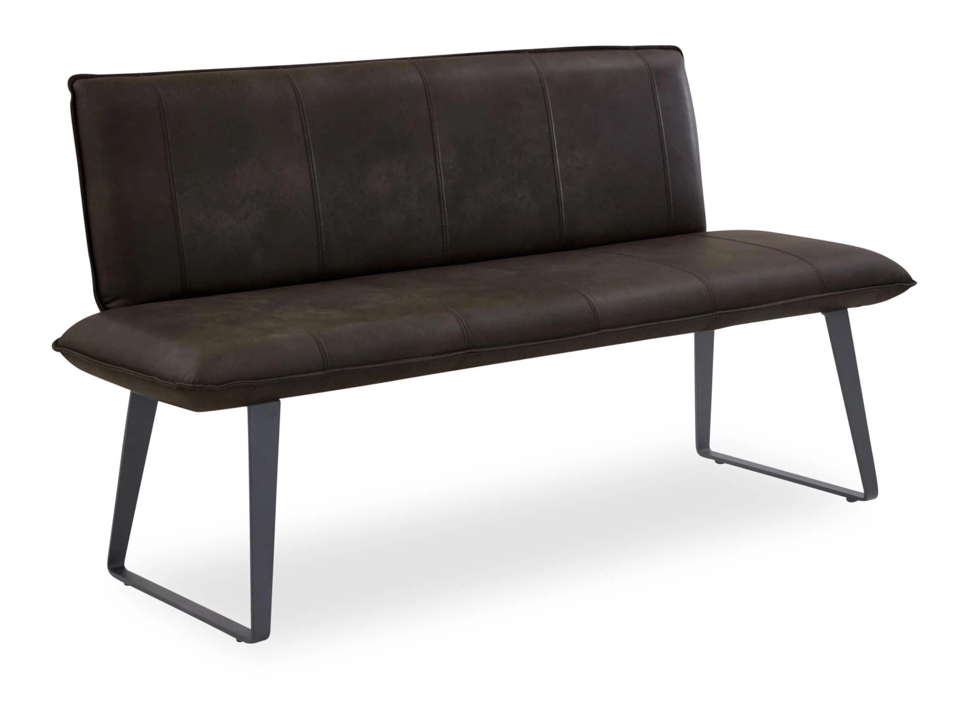 Bank SOLO Leder Sitzbank Eisen Schwarz 220x92x67 cm