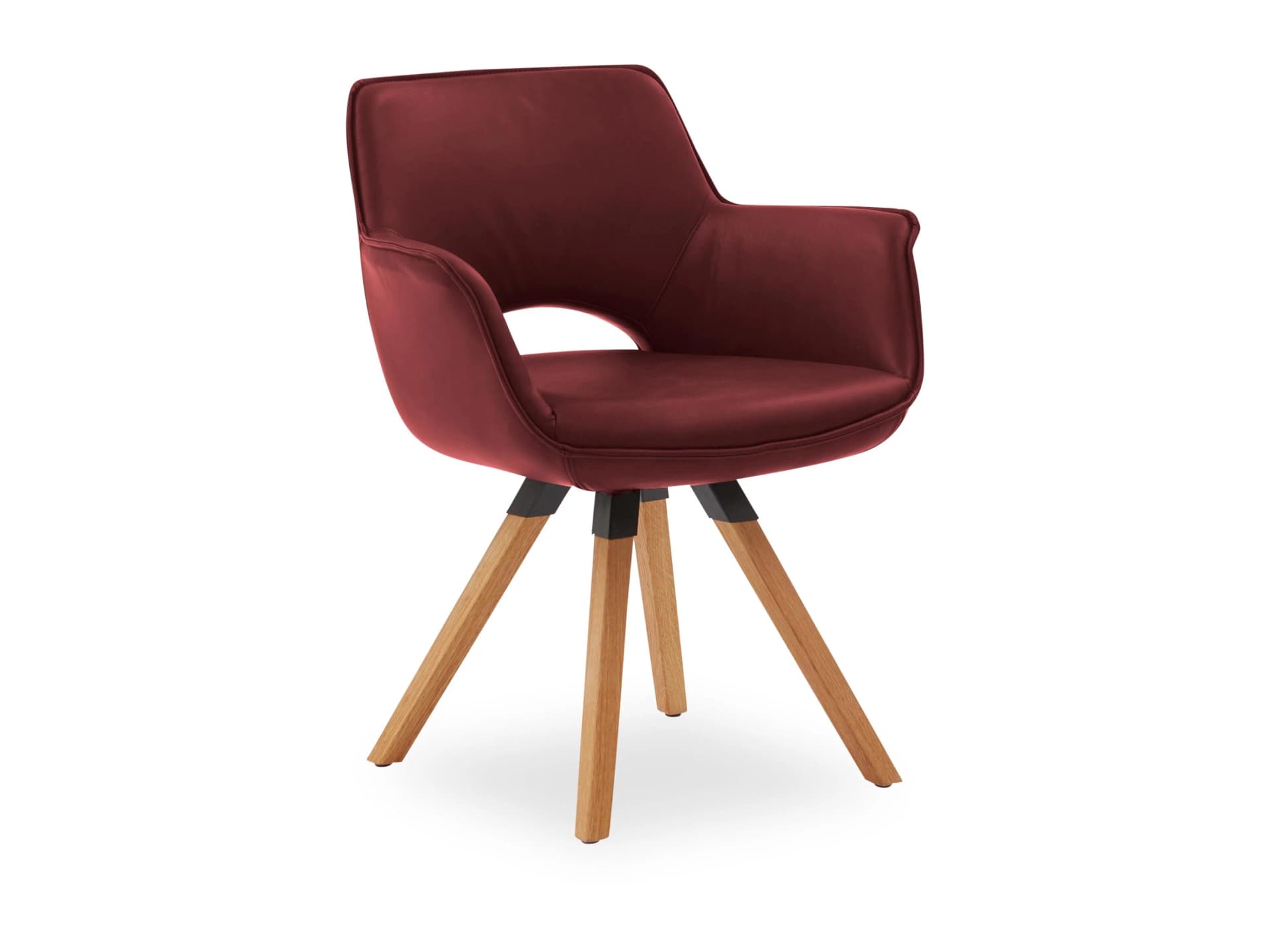Designstuhl Chester Leder Eiche Massiv