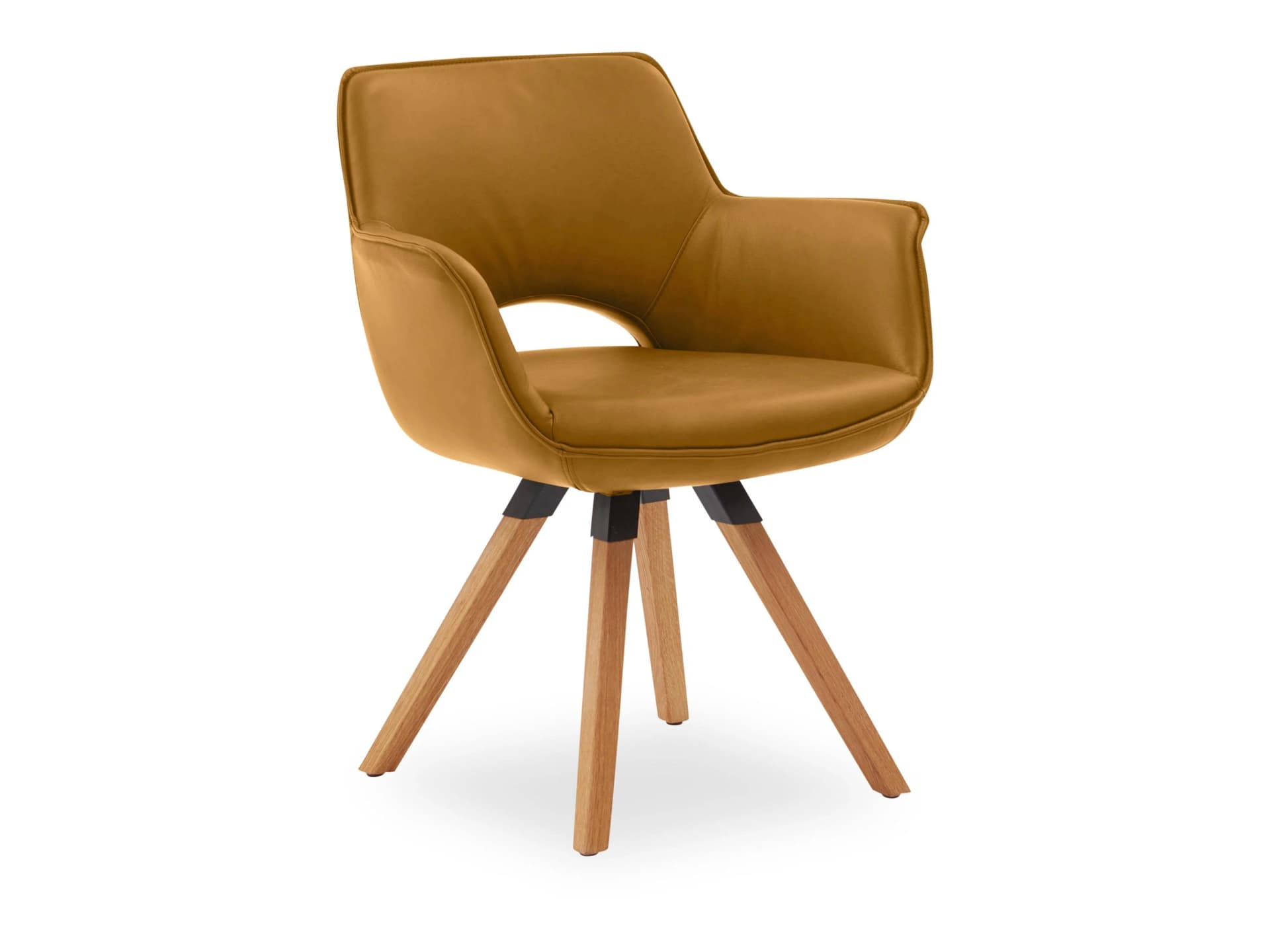 Designstuhl Chester Leder Eiche Massiv