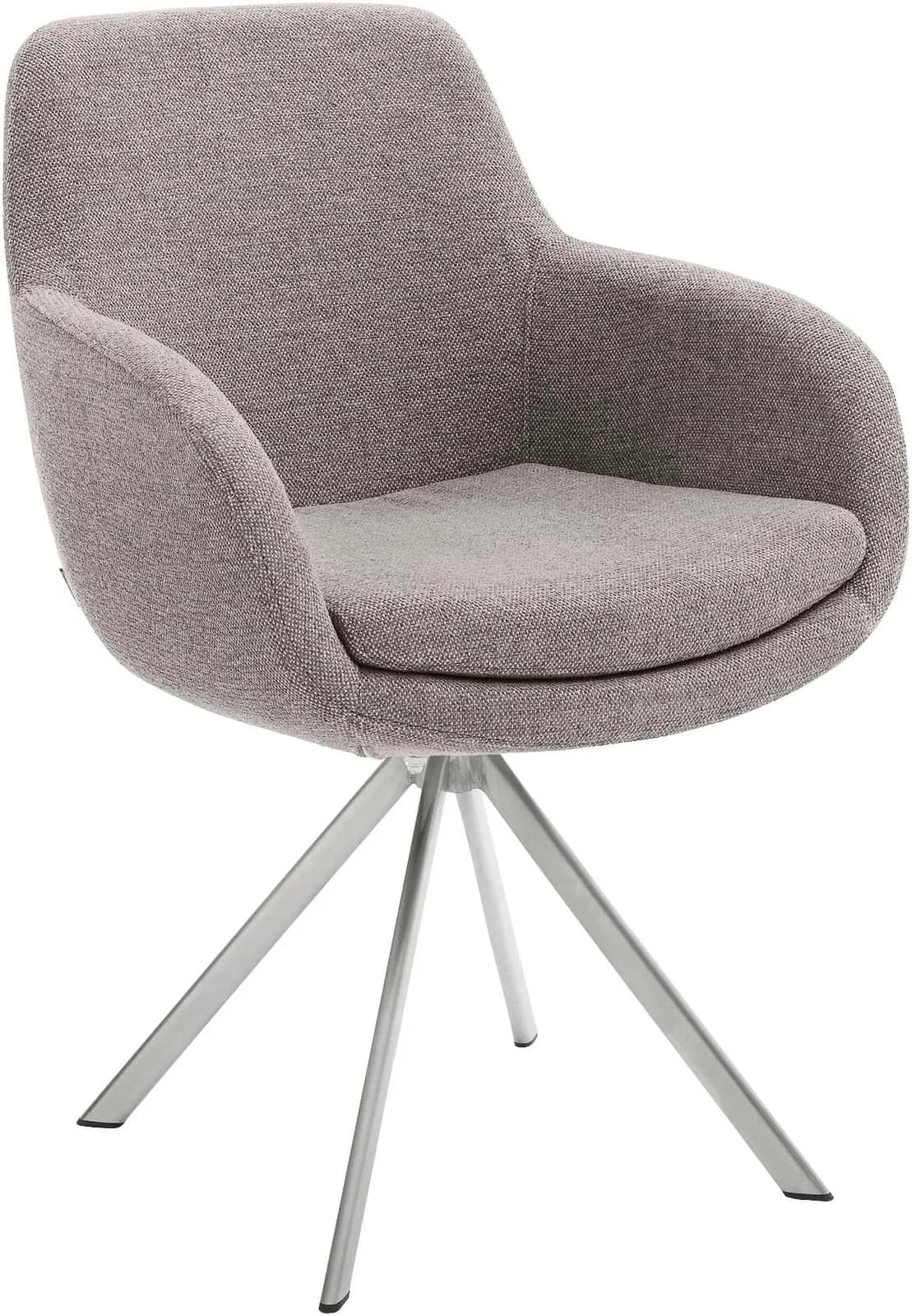 Musterring Tavia Esszimmerstuhl Taupe Edelstahl Gestell