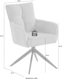 Armlehnstuhl Tucson Schwarz Creme 2er Set Drehfunktion Eisen Bild 4