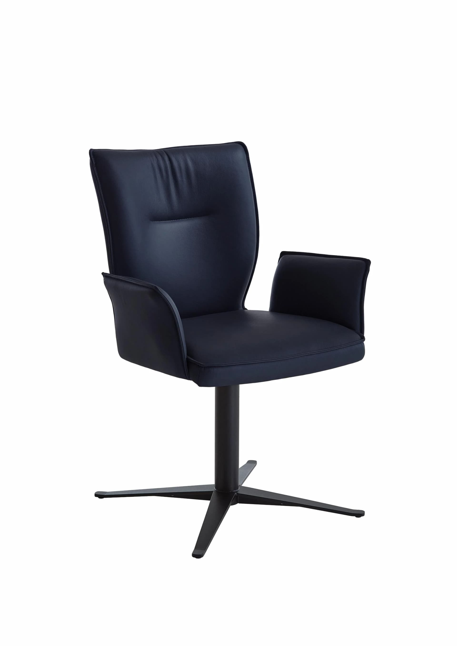 Polsterstuhl STUDIO-LINE - Leder, Metall schwarz