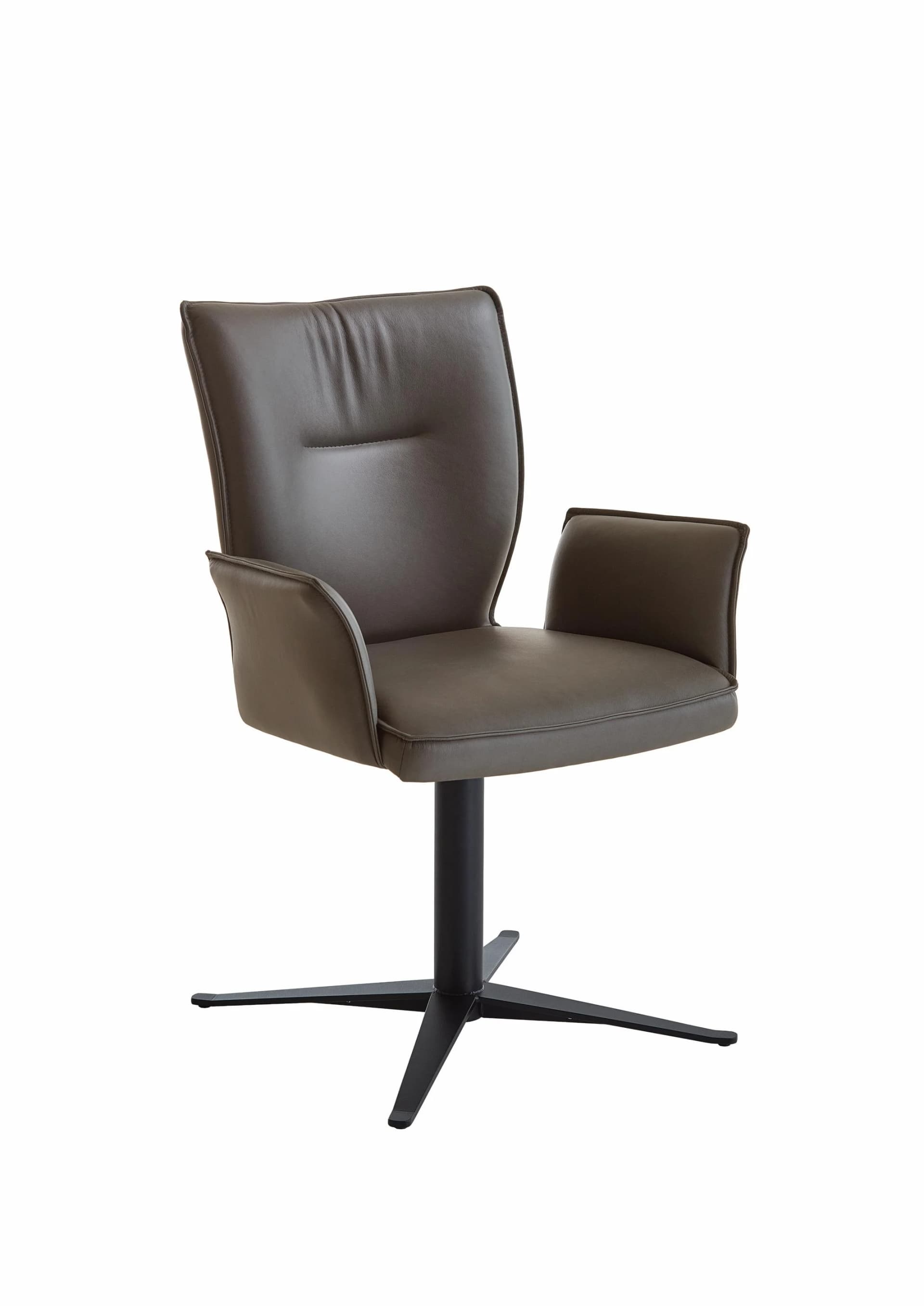 Polsterstuhl STUDIO-LINE - Leder, Metall, Black