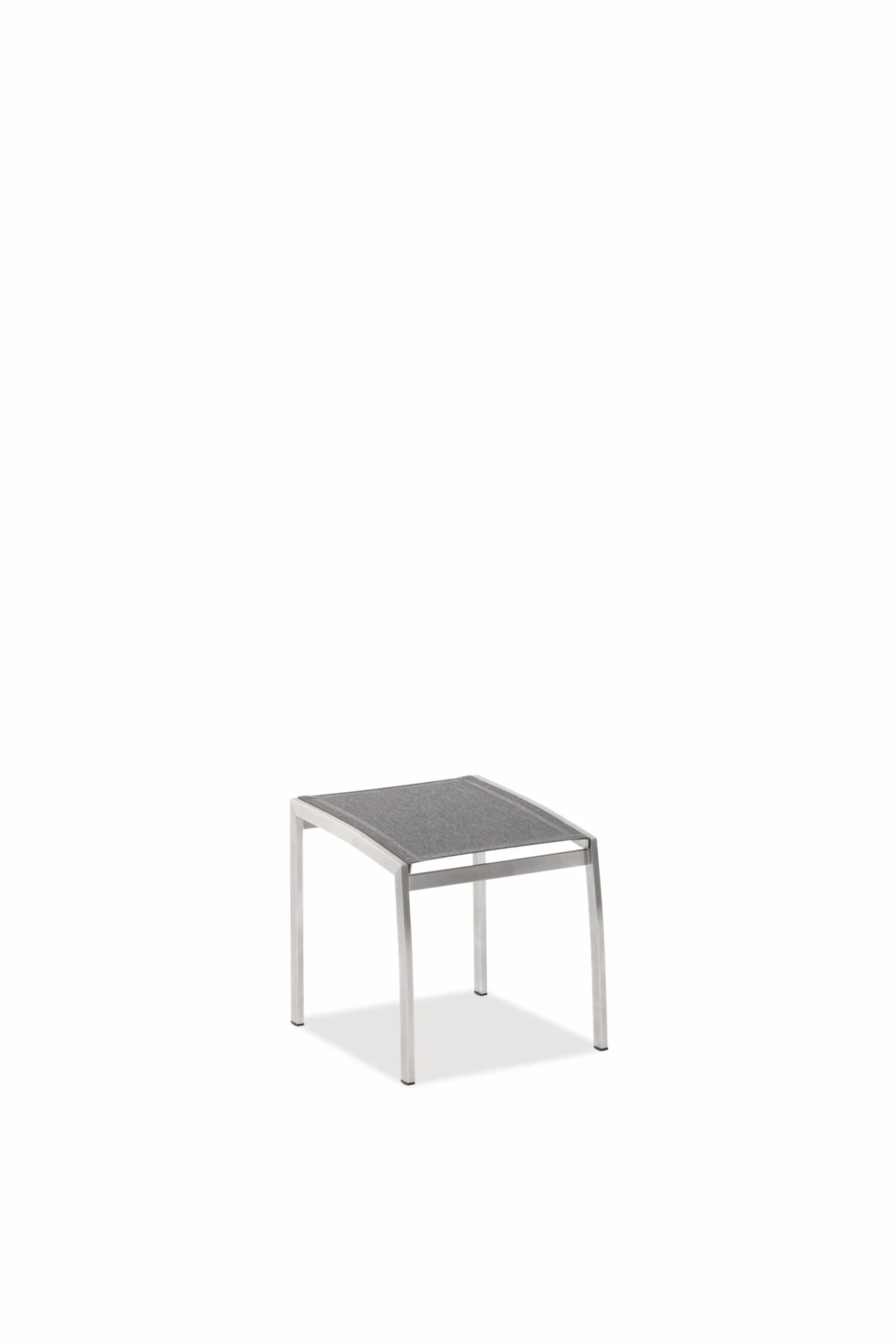 Moderner Gartenhocker aus Edelstahl und Polyvinylchlorid