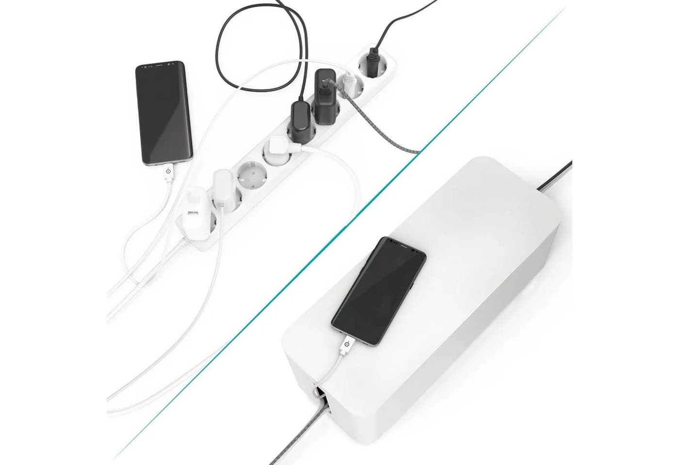 Pazzimo Kabelbox Design Kabelbox Kabelmanager Ladebox Box Weiß