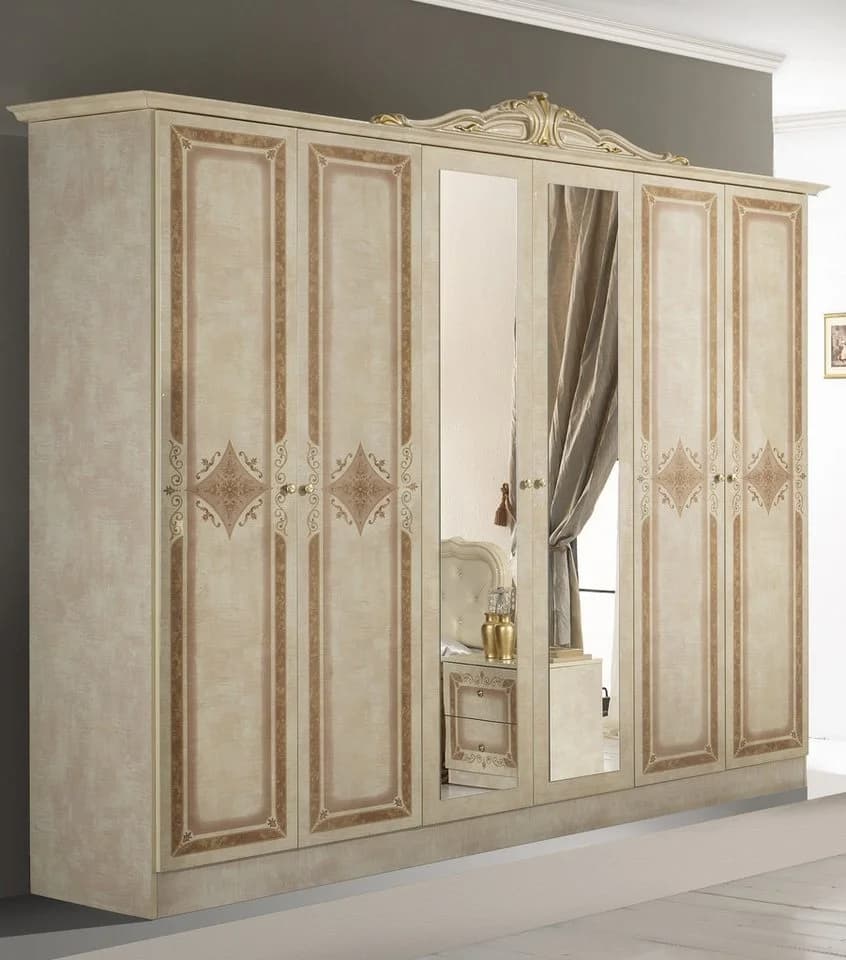 Interdesign24 Schlafzimmer-Set Livia 6-teilig Barock Beige/Gold Hochglanz - Bild 4