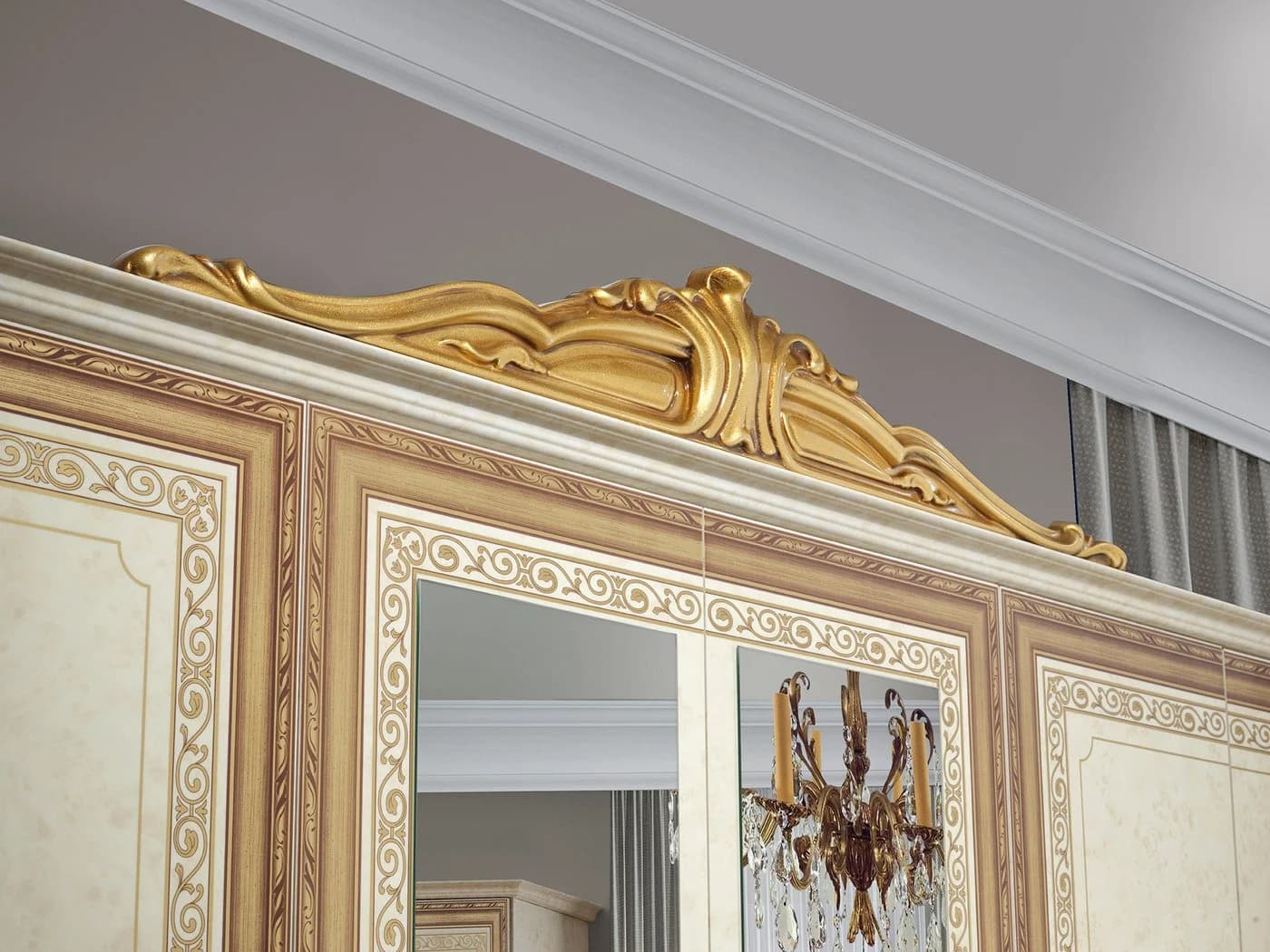 Interdesign24 Schlafzimmer-Set Giulia 6-teilig Barock Hochglanz Beige/Gold - Bild 3