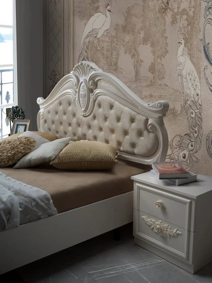 Interdesign24 Schlafzimmer-Set Aurora 7-tlg. Barock Cremeweiß