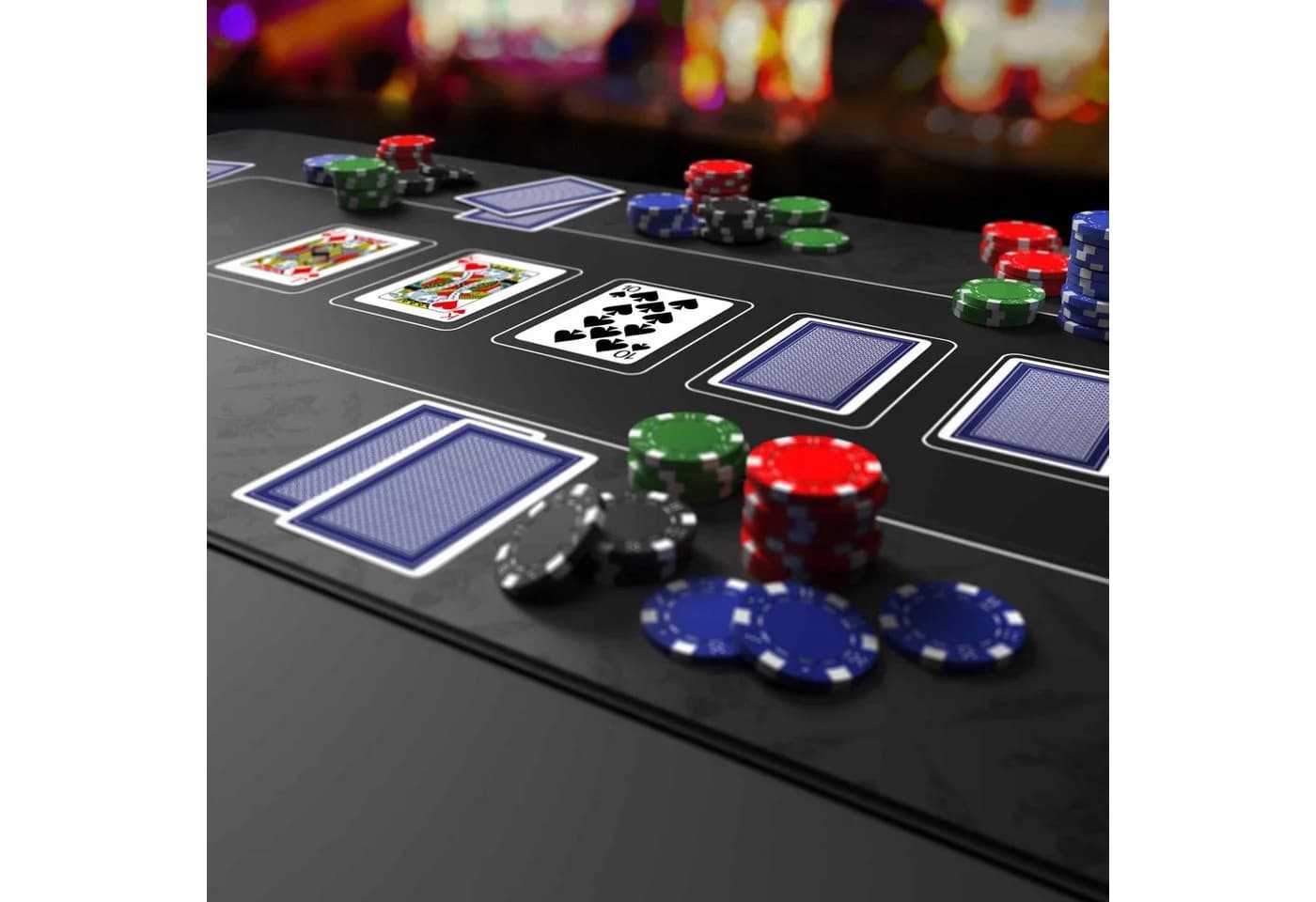 CSL Spieltisch XXL Profi Pokermatte Schwarz Abwaschbar