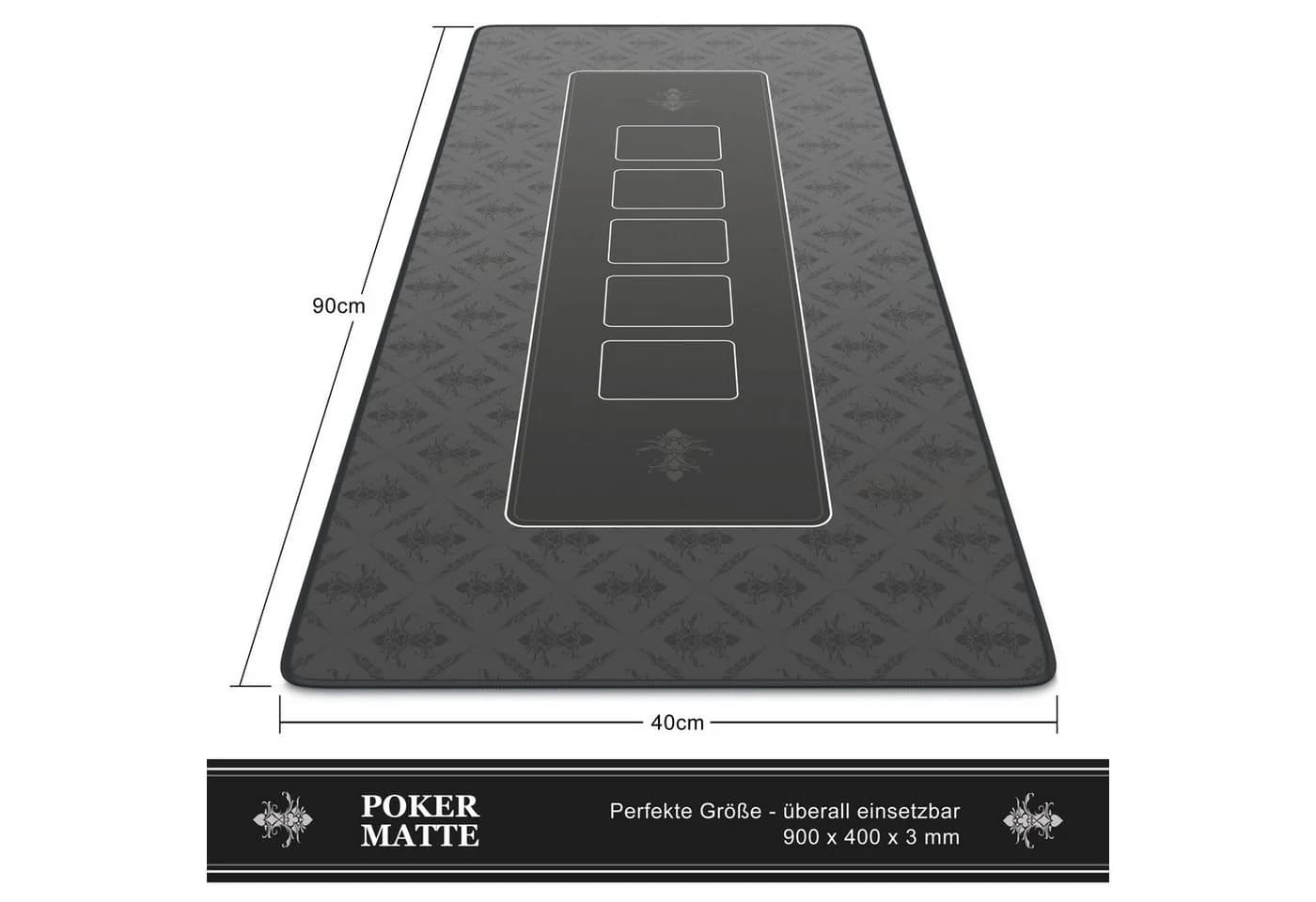 CSL Spieltisch XXL Profi Pokermatte Schwarz Abwaschbar - Bild 4