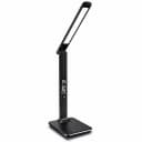 Brandson LED Schreibtischlampe Lederoptik dimmbar mit Wecker und USB Bild 1
