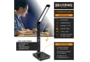 Brandson LED Schreibtischlampe Lederoptik dimmbar mit Wecker und USB Bild 2