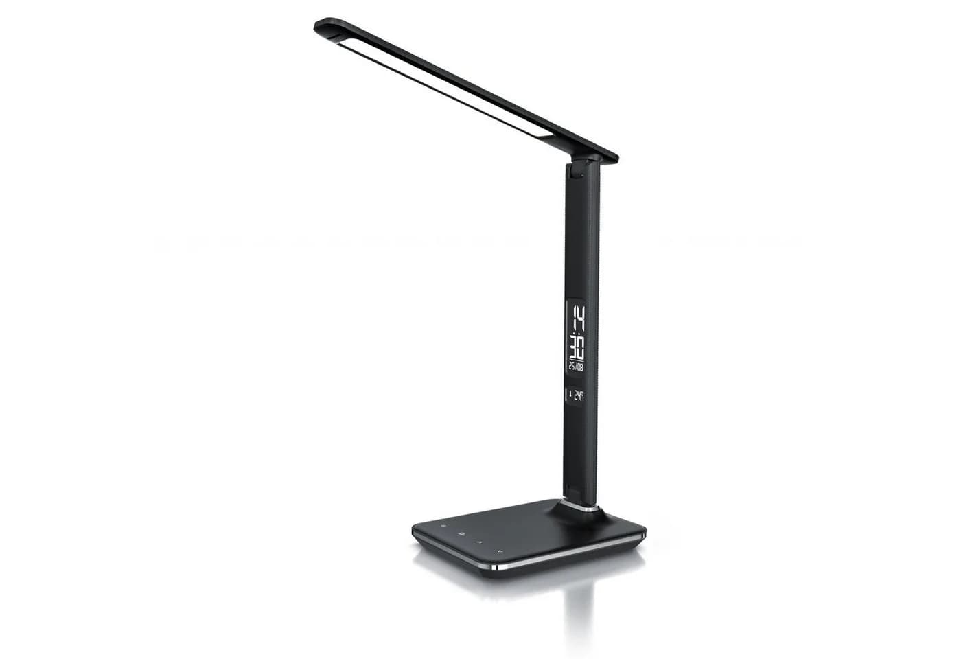 Brandson LED Schreibtischlampe Lederoptik dimmbar mit Wecker und USB - Bild 3