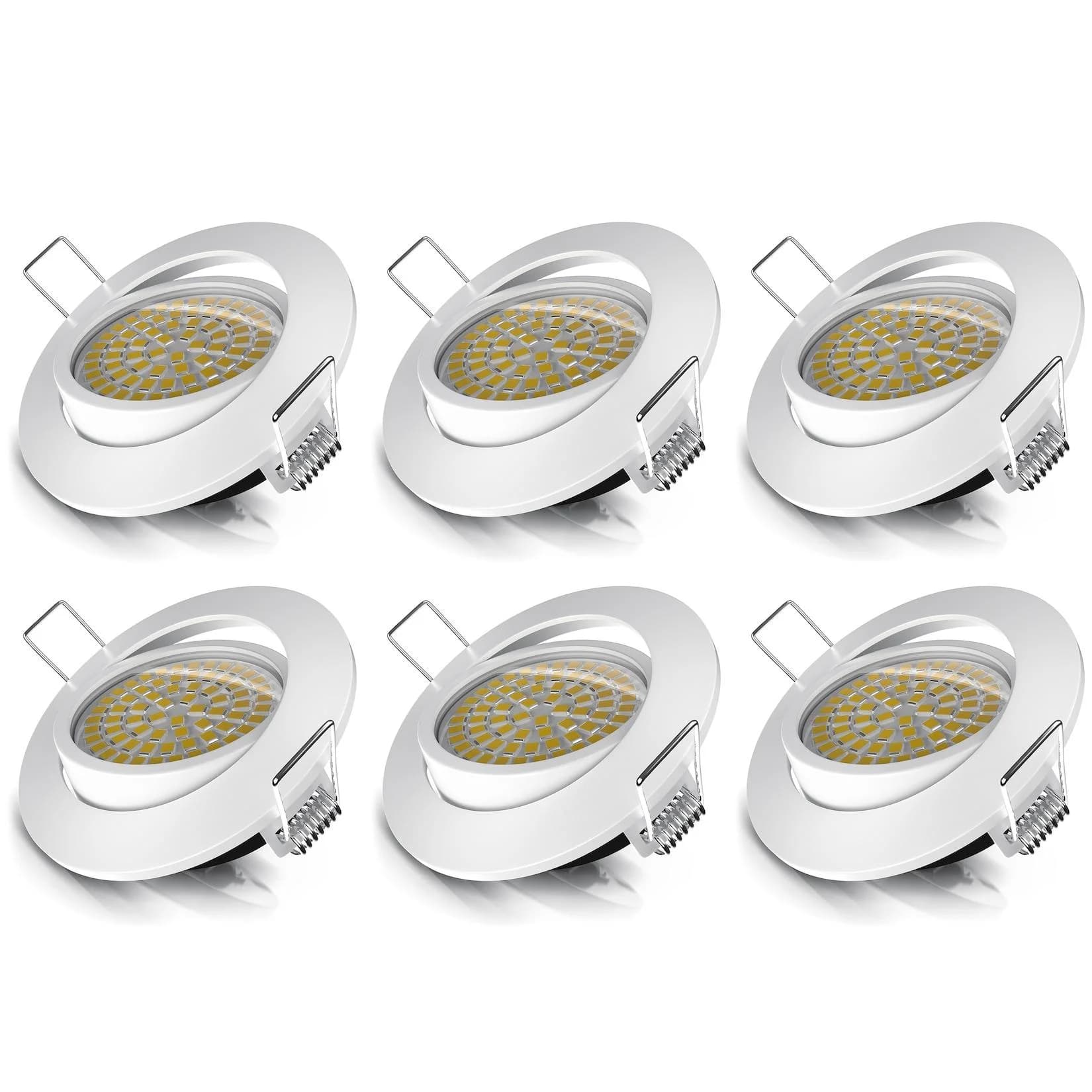Brandson 6x LED Einbaustrahler schwenkbar Warmweiß 3000K Deckenspot
