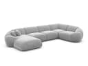 Sofa Dreams Wohnlandschaft Solverde XL U-Form Samt Hellgrau Bild 1