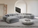 Sofa Dreams Wohnlandschaft Solverde XL U-Form Samt Hellgrau Bild 2