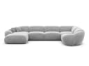 Sofa Dreams Wohnlandschaft Solverde XL U-Form Samt Hellgrau Bild 3