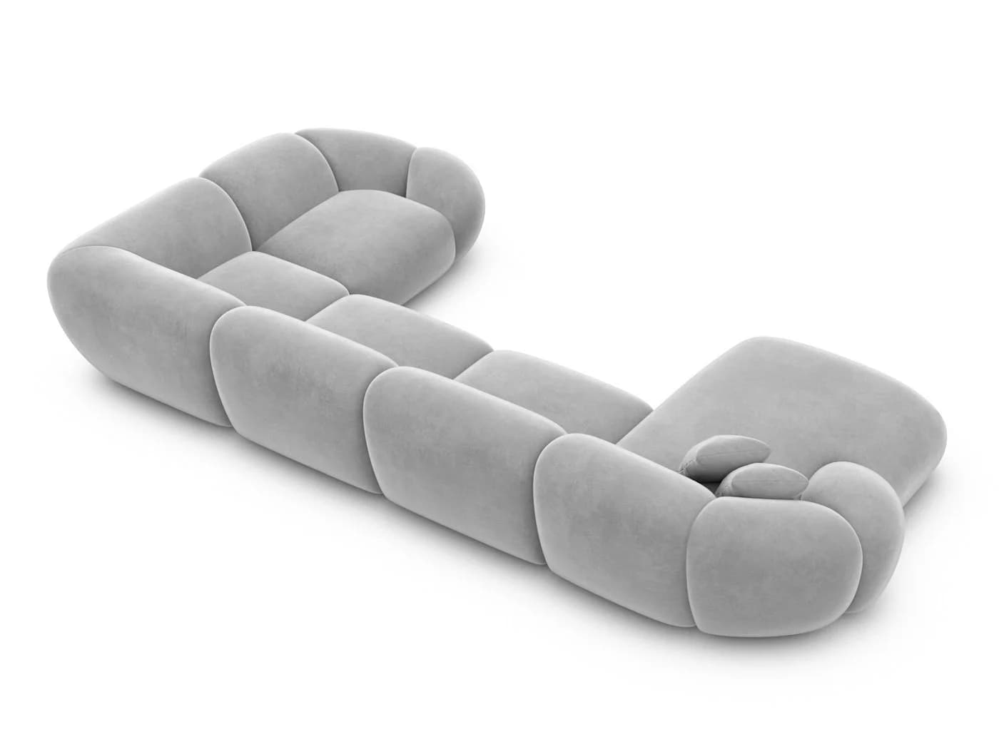 Sofa Dreams Wohnlandschaft Solverde XL U-Form Samt Hellgrau - Bild 4