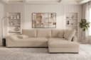 Sofa Dreams Ecksofa Mykonos L Form kurz Beige Strukturstoff Bild 1