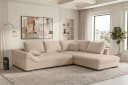 Sofa Dreams Ecksofa Mykonos L Form kurz Beige Strukturstoff Bild 2