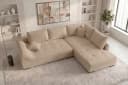 Sofa Dreams Ecksofa Mykonos L Form kurz Beige Strukturstoff Bild 3