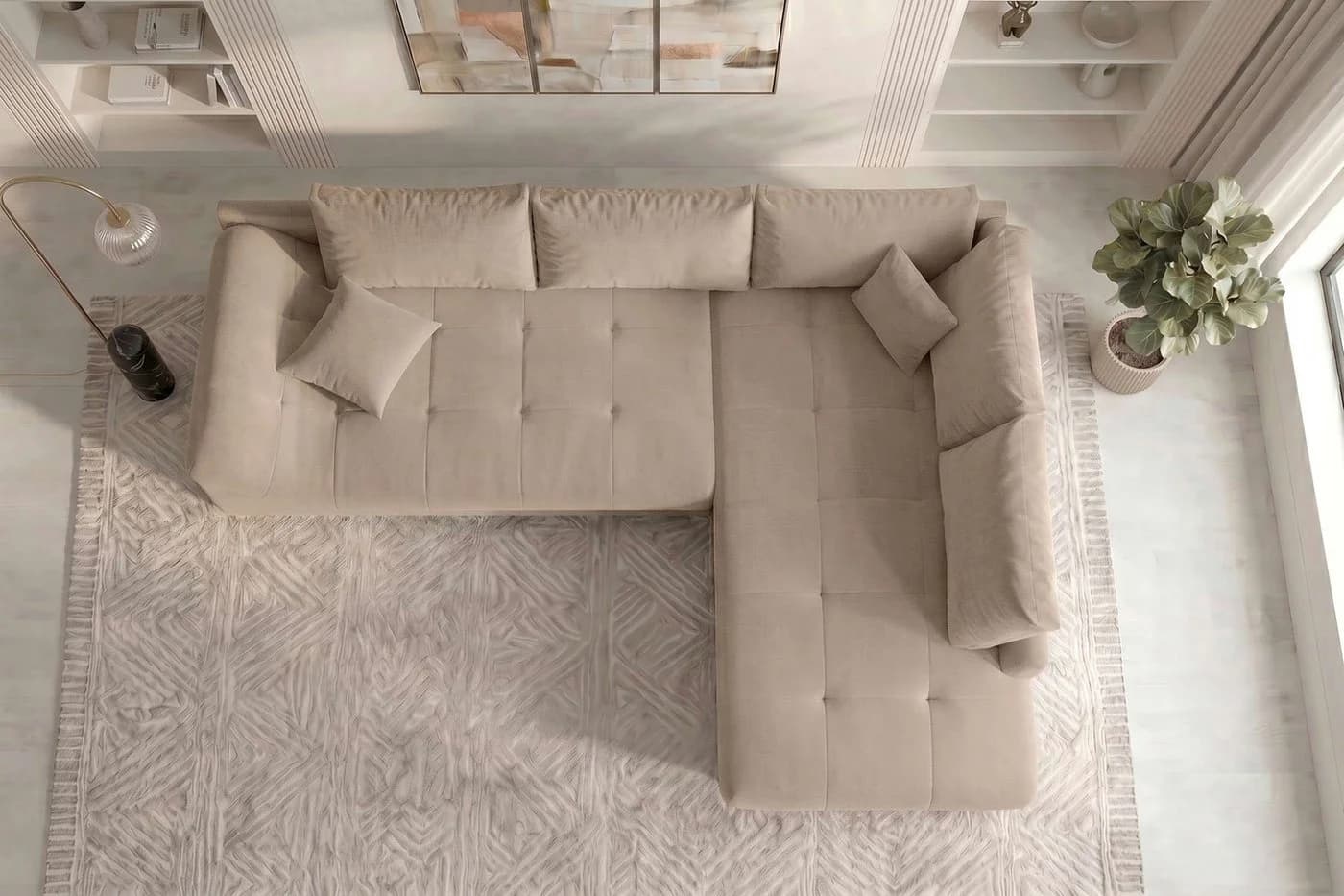 Sofa Dreams Ecksofa Mykonos L Form kurz Beige Strukturstoff - Bild 4