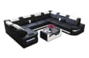 Sofa Dreams Como U-Form Ledersofa Schwarz mit LED & Schlafsofa-Funktion Bild 1