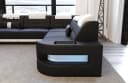 Sofa Dreams Como U-Form Ledersofa Schwarz mit LED & Schlafsofa-Funktion Bild 4