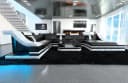 Sofa Dreams Turino XXL U-Form Ledersofa Schwarz mit LED & Schlaffunktion Bild 3