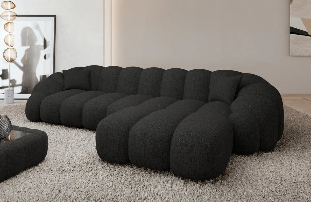 Sofa Dreams Polsterecke Rajada L Form Kurz Schwarz Strukturstoff - Bild 2