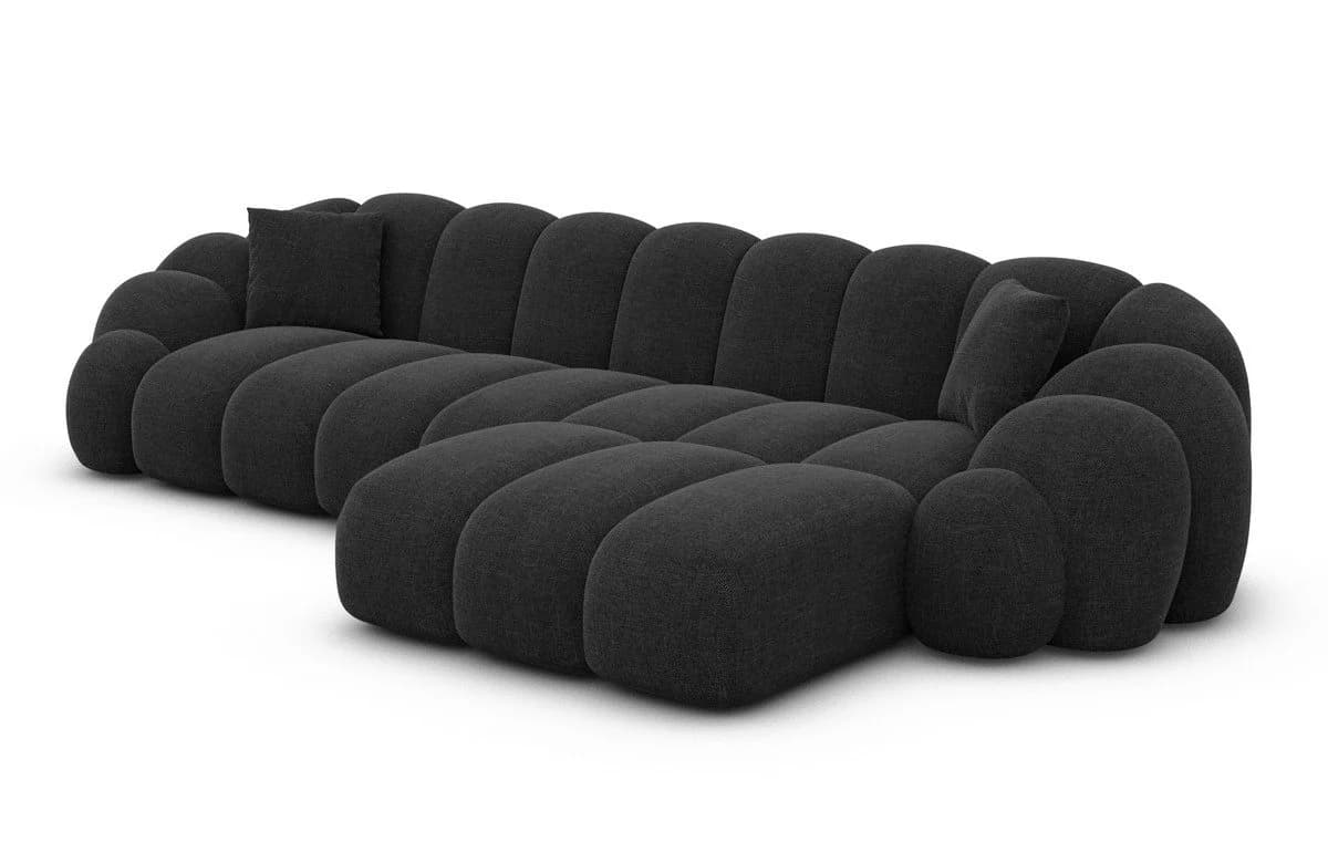 Sofa Dreams Polsterecke Rajada L Form Kurz Schwarz Strukturstoff - Bild 5