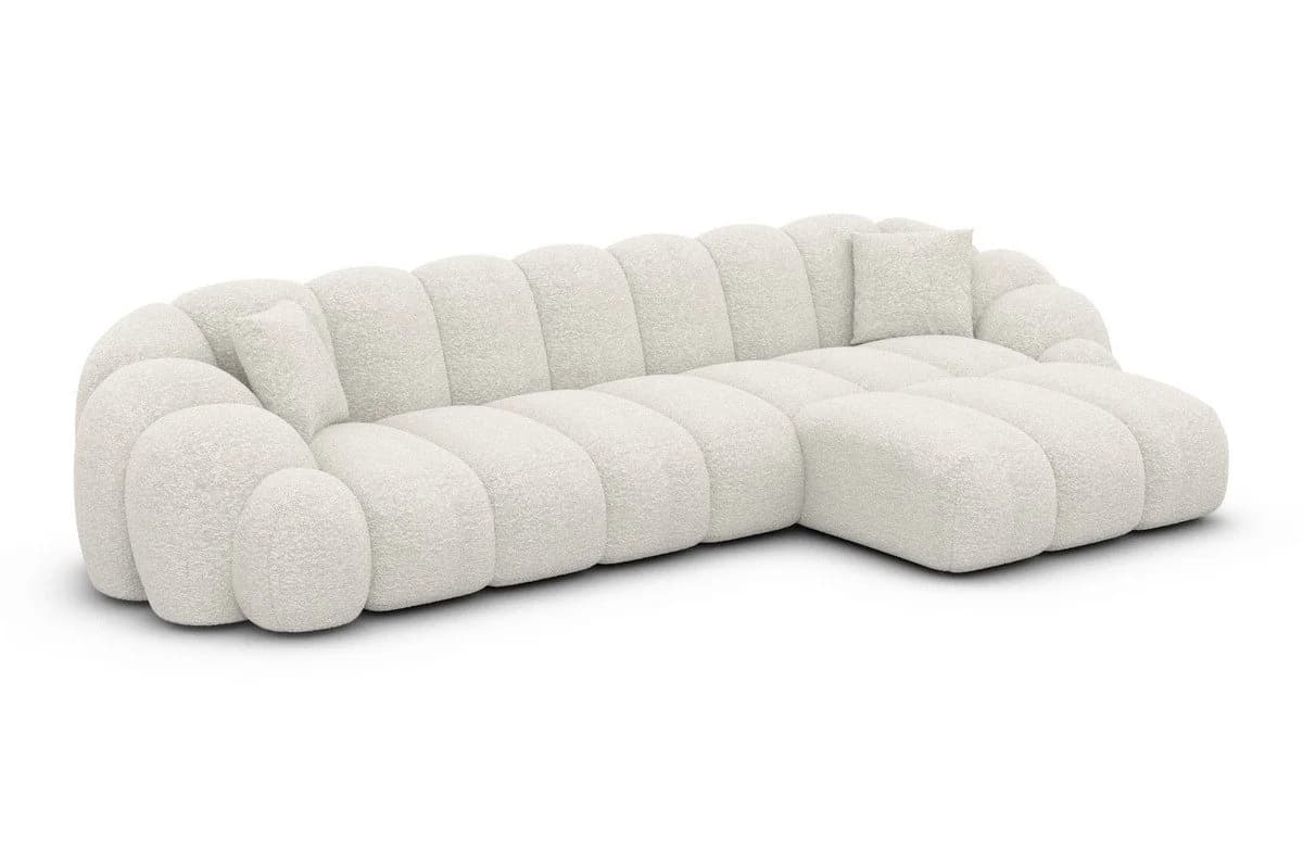 Sofa Dreams Polsterecke Rajada L Form kurz Stoff Bouclé Pearl