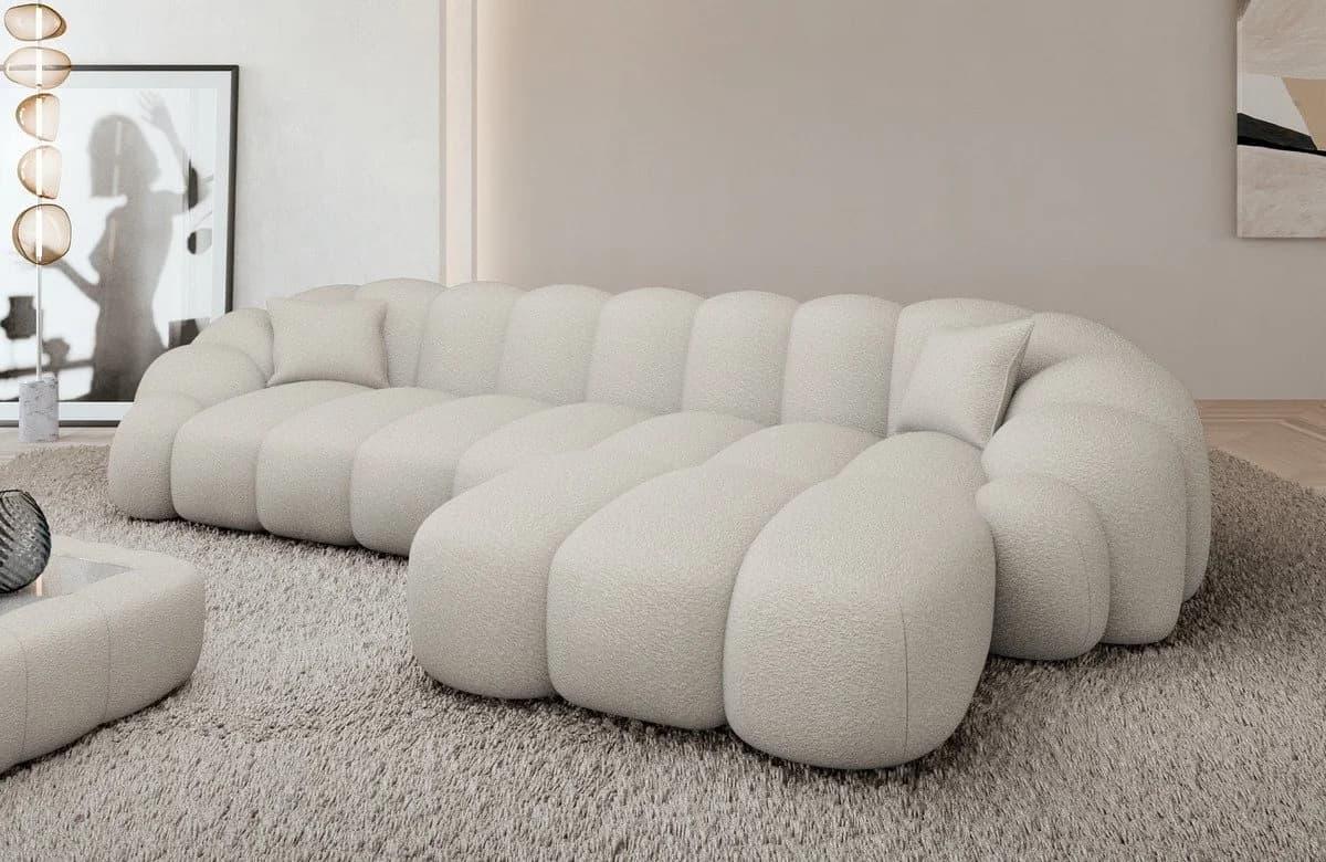 Sofa Dreams Polsterecke Rajada L Form kurz Stoff Bouclé Pearl - Bild 2