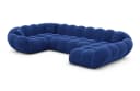 Sofa Dreams Maleron U-Form Stoffsofa Samt Dunkelblau mit Ottomane Bild 1