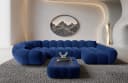Sofa Dreams Maleron U-Form Stoffsofa Samt Dunkelblau mit Ottomane Bild 2