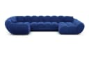 Sofa Dreams Maleron U-Form Stoffsofa Samt Dunkelblau mit Ottomane Bild 3