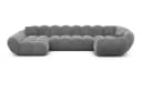 Sofa Dreams Maleron U-Form Sofa Samt Dunkelgrau mit Ottomane links Bild 3