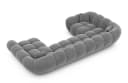 Sofa Dreams Maleron U-Form Sofa Samt Dunkelgrau mit Ottomane links Bild 4