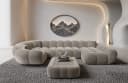 Sofa Dreams Maleron U-Form Stoffsofa Samt Sand 6-Sitzer Bild 2