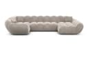 Sofa Dreams Maleron U-Form Stoffsofa Samt Sand 6-Sitzer Bild 3