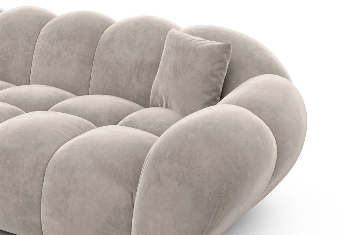 Sofa Dreams Maleron U-Form Stoffsofa Samt Sand 6-Sitzer - Bild 5